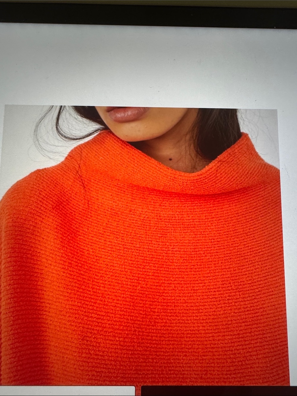 FREE PEOPLE AUDACIOUS OTTOMAN SLOUCHY RIBBED TUNIC SWEATER Womens M Orange cozy - Picture 4 of 16
